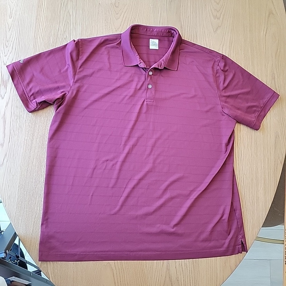 Callaway Polo Shirt Men's Size 3XL Opti Dri Fit Golf Short Sleeve Burgundy